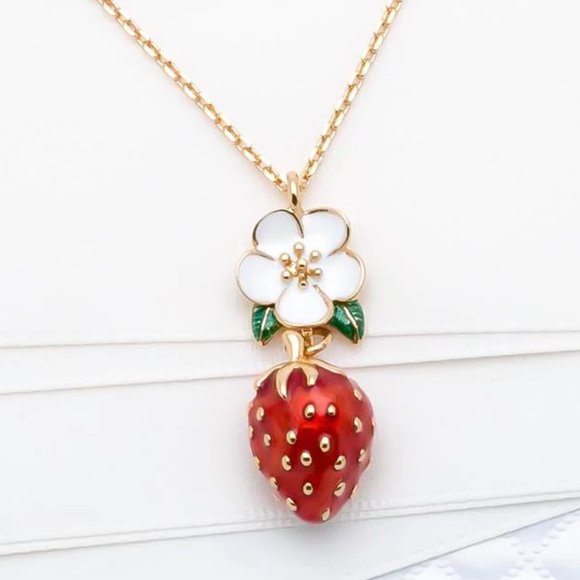 Kate Spade Picnic Perfect Strawberry Pendant Necklace (BRAND NEW)